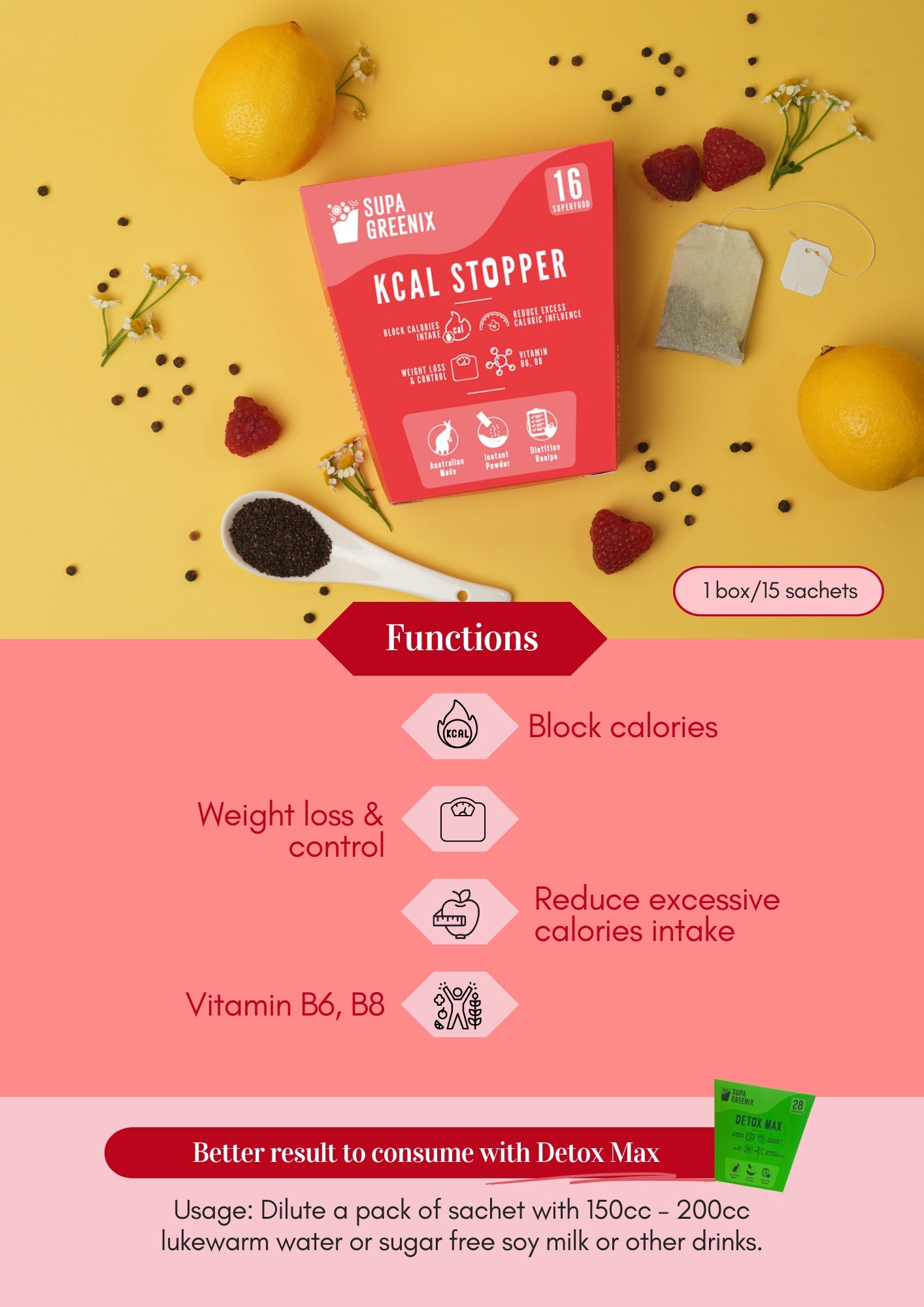 Supa Greenix Kcal calorie stopper Superfood Australia food supplements