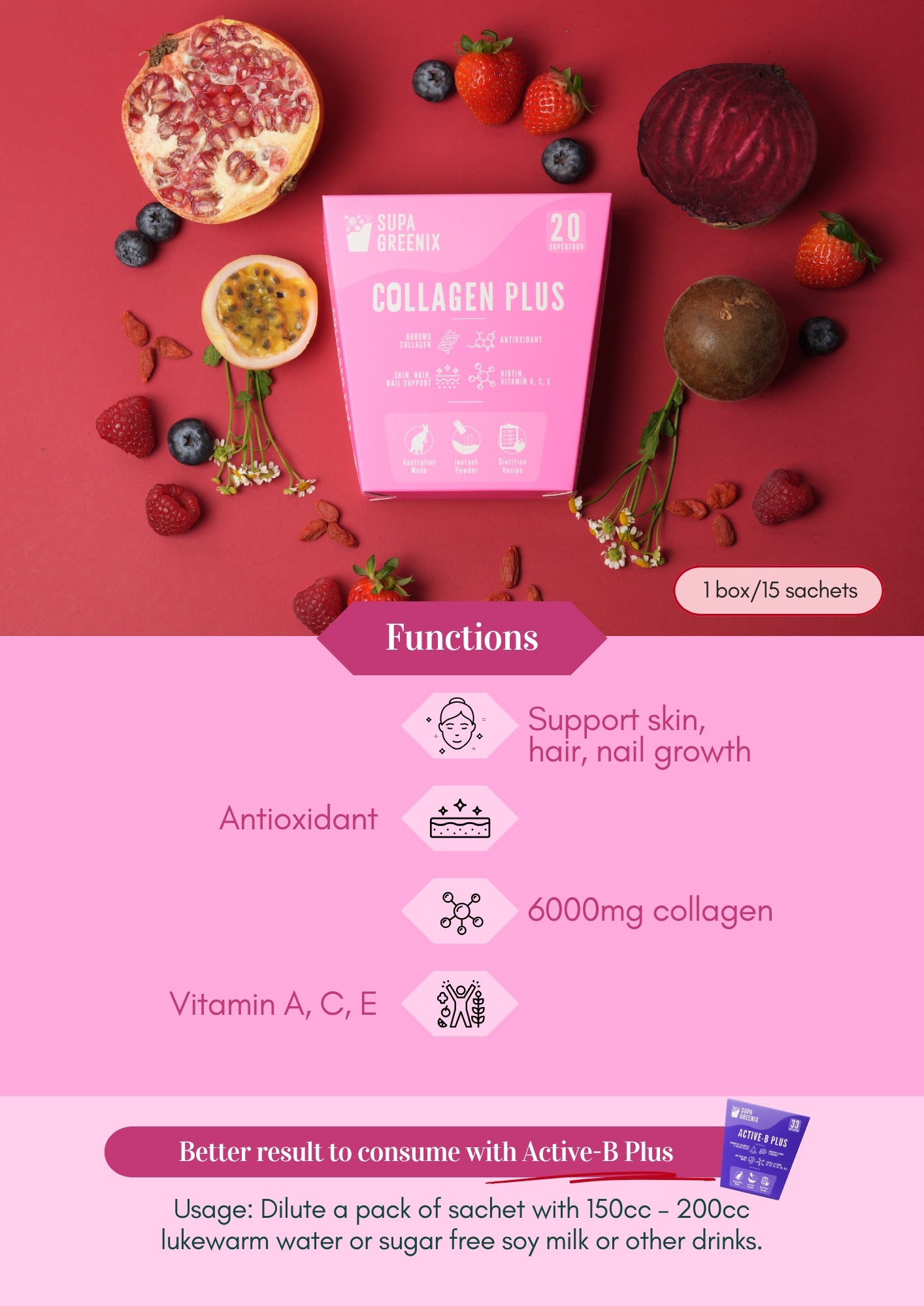 Supa Greenix collagen plus Superfood Australia food supplements